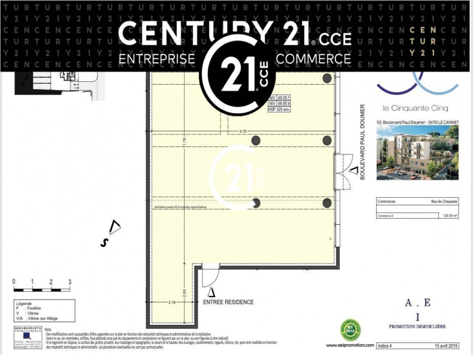 Location bureau, local LE CANNET
